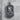 Saint Jude Thaddeus Pendant, oxidized silver, front view on stone pedestal