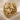 Goat Demon Ring, gold vermeil, front view on fabric