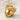 Flower Crown Skull Pendant, gold vermeil, angled three-quarter view