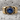 Blue Sapphire Signet Ring, gold vermeil, front product view on stone
