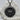 Virgo Memento Mori Medallion Pendant, black rhodium, front view on stone