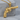 Snub nose revolver pendant, gold vermeil, front view
