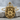 Holy Face Jesus Pendant, gold vermeil, front view resting on stone