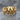 Baroque Floral Skull Ring, gold vermeil, front view on stone