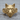 Lone Wolf Ring, gold vermeil, front view on wood surface