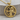 Sagittarius Zodiac Medallion Pendant, gold vermeil, front view on wood base