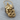 Coiled Serpent Apple Pendant, gold vermeil, product photo on wood base
