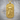 Cossack Warrior Dog Tag Pendant, gold vermeil, front view on wood