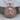 Jesus Christ Medallion Pendant, rose gold plated silver, front view on wood