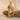 Coiled Mermaid Pendant, gold vermeil, front view on driftwood