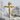 Bound Crucifix Pendant, gold vermeil, product photo on stone