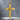 Western Cross Pendant, gold vermeil, product photo on stone stand