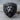Roaring Lion Shield Ring, black rhodium plated, angled studio product photo