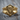 Praying Jesus Ring, gold vermeil, front angled view on wood
