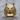 Angry Wolf Ring, gold vermeil, front view on wooden surface