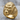 Silverback gorilla ring, gold vermeil, front angled view on wood