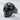 Baroque Wave Skull Ring in black rhodium plated finish