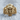 Aztec Warrior Death Mask Ring, gold vermeil, angled studio product photo
