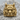 Japanese Oni Mask Ring, gold vermeil, product photo on stone
