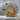 Mosque Crescent Star Pendant, gold vermeil, front view on stone
