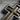 Latin Cross Stepped Pendant, oxidized silver, close-up of stepped cross details