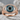 Evil Eye Aurora Halo Ring, rose gold, front view