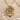 Dahlia Folded Petal Pendant, gold vermeil finish front view