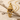 Inkcap Bell Mushroom Pendant, gold vermeil, front product photo