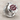 Burgundy Pomegranate Locket Ring, polished silver, front view