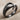 Ribbed Talon Loop Ring, studio product photo in black rhodium plated