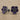 Violet Enamel Flatback Earring, product photo in black rhodium plated