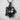 Sakura Layered Blossom Pendant, black rhodium plated, front view on white