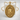 Bear and Fish Medallion Pendant in gold vermeil, front studio view