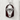 Wolf Skull Red Niche Pendant, polished silver, front product photo