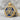 Triskele Spiral Enamel Pendant, gold vermeil, front studio view