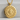 Aztec Sun Stone Relief Pendant, gold vermeil, angled studio view