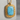 Turquoise Meander Tablet Pendant in gold vermeil, front view