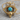 Turquoise Longhorn Arch Pendant, gold vermeil, front product photo