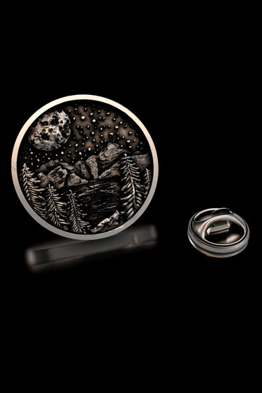 Moonlit Mountain Lapel Pin - Sarnion