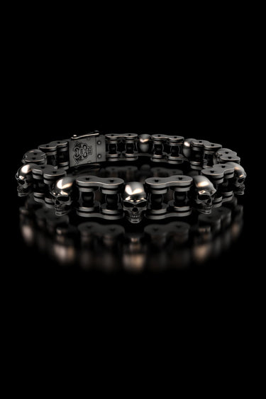 Motorcycle Chain Skull Bracelet - Sarnion