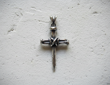 Silver Nail Cross Pendant