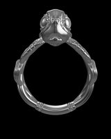 Sea Turtle Ring silver ring shown with size reference demonstrating actual dimensions