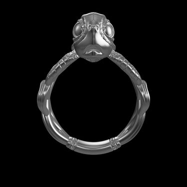 Sea Turtle Ring silver ring shown with size reference demonstrating actual dimensions