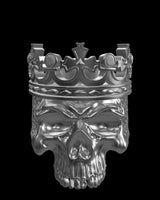 Royal Skull Crown Ring silver ring shown with size reference demonstrating substantial dimensions and weight