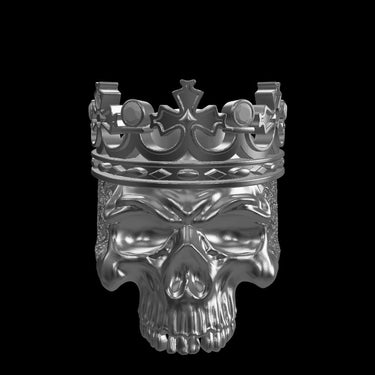 Royal Skull Crown Ring silver ring shown with size reference demonstrating substantial dimensions and weight