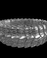 Dragon Scale Ring silver ring shown with size reference demonstrating substantial band width and scale texture