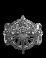 Ring of Legend Lucii silver ring shown with size reference demonstrating actual dimensions and substantial presence