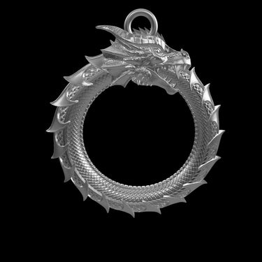 Complete ouroboros dragon circle pendant with ancient eternal symbolism and mystical power