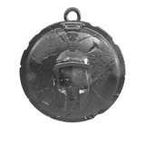 Complete Spartan medallion pendant with iconic helmet and protective shield