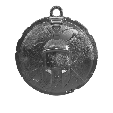 Complete Spartan medallion pendant with iconic helmet and protective shield